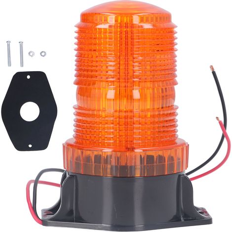 Ortviai Feu de signalisation clignotant LED pour chariot élévateur – 10-110 V CC, étanche IP65, orange (1/5)