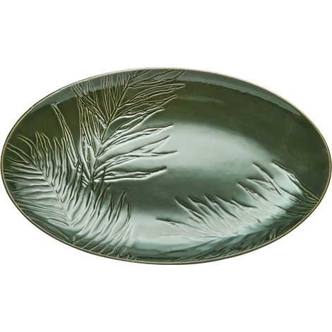 Mikasa Garten Steingut ovale Servierplatte, 36cm, grün