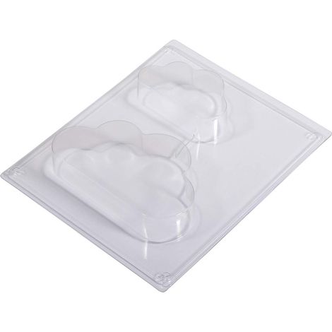 Moule forme Nuage, plastique PET transparent, 2 tailles 15X9cm et 10X6cm, profondeur 3cm, pour béton créatif, poudre de coulée, cire, savon, 1 pièce, réutilisable (1/5)