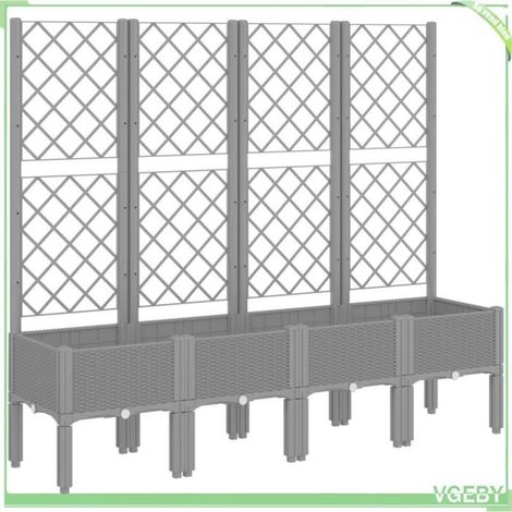 Jardinière avec treillis - FAFEICY - 367933 - Noir - PP (polypropylène) - 160x40x142 cm (1/5)