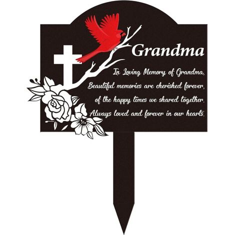 Décorations funéraires pour grand-mère cardinale, pierres tombales pour grand-mère, plaques commémoratives en métal pour l'extérieur (1/5)