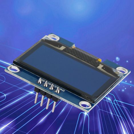1 x 1,3 Zoll OLED-Displaymodul, I²C-Kommunikation, 128 x 64 Pixel, blaue Textfarbe (1/5)