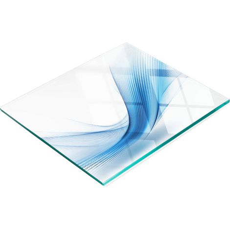 Tabla de servir de cristal para cocina con estampado de rayas abstractas, 60x52 cm. (1/5)
