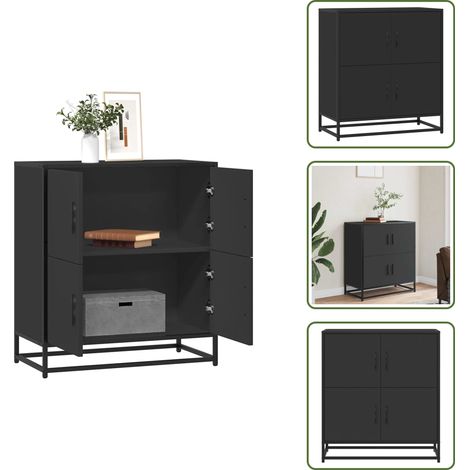 vidaXL Sideboard Schwarz 68x35x76 cm Holzwerkstoff (1/5)