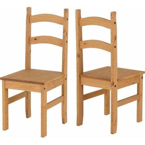 Seconique Waxed Pine Mexican Dining Chairs, Set of 2 (1/5)