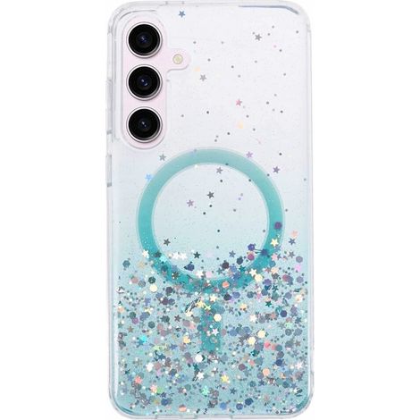 Custodia glitterata per Samsung Galaxy S24, compatibile con MagSafe, colore verde. (1/5)
