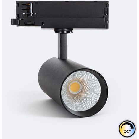Faretto LED Binario Trifase 30W Carlo CCT Selezionabile Nero (2700K - 3000K - 4000K) Selezionabile