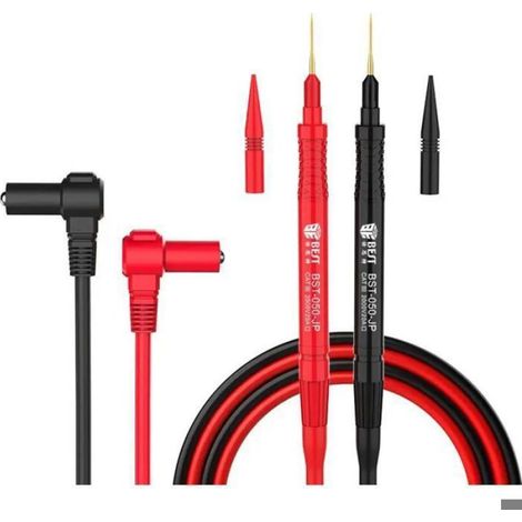 Cordon De Test Multimètre - 2000 V CAT III - 20 A - Pointe En Acier 0,1 Mm - Longueur 76 Cm - Silicone Résistant Au Froid Et À La Chaleur - 1 Paire