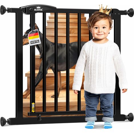 Kidiz® Türschutzgitter Absperrgitter Treppengitter Kindergitter Gitter Haustier 102 - 115 cm SCHWARZ +28