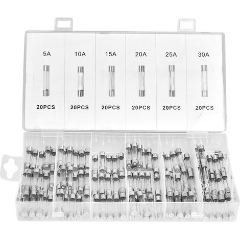 Fusibles de vidrio, 120 unidades, 5-30A, KD1302 (1/5)