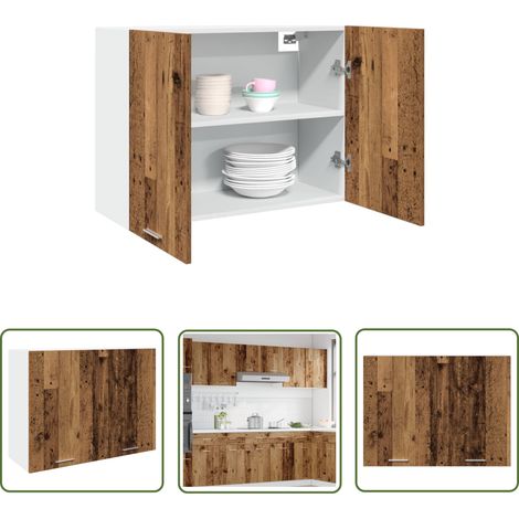 vidaXL Armoire suspendue vieux bois 80x31x60 cm bois d'ingénierie (1/5)