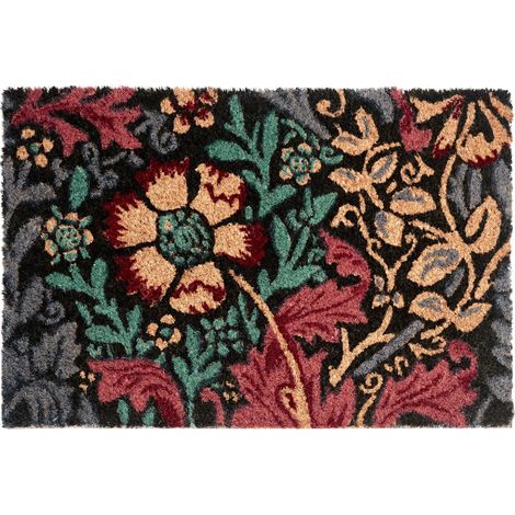Zerbino 50 x 80 cm Motivo floreale Fibra di cocco Retro antiscivolo in PVC Multicolore Illiamna