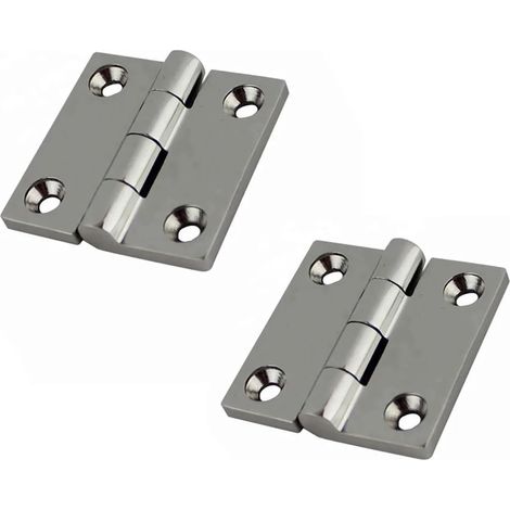 Charnières avec 4 Trous en Acier Inoxydable 316, 2 pièces, 38mm 50mm, Poli Miroir, charnières Robustes for matériel de Bateau Marin(50mm) (1/5)