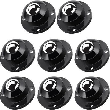 Roulettes pour Meubles, Roulettes Universelles Pivotantes à 360°, 2,4 pouces Roulettes en Acier Autocollantes pour Petits Meubles, Roulettes pour Appareils de Cuisine (Gris Noir, 8 PCS)