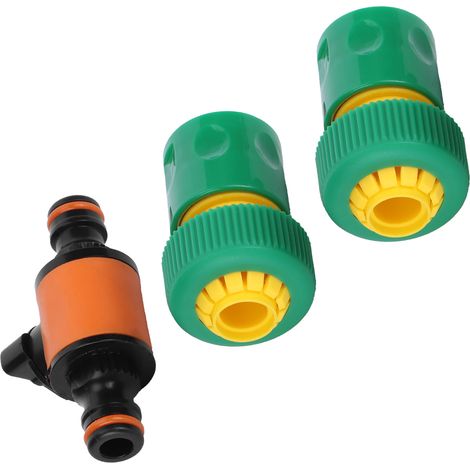Kit de réparation de tuyau 3 pièces avec raccords rapides et vanne à bille américaine G3/4 pour jardin