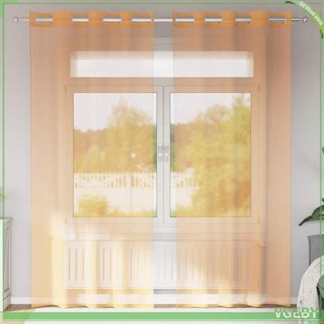 4102092 Rideaux en voile avec illets 2 pcs orange 140x245 cm (1/5)