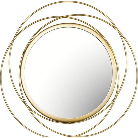 Miroir mural rond doré 80cm – Cadre en métal – Finition or antique – Réflexion cristalline pour salon, chambre, entrée (1/5)
