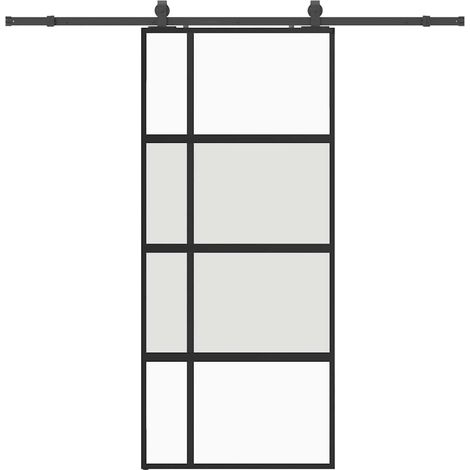 Maison Exclusive - Schiebetür mit Beschlag Schwarz 90x205 cm Hart