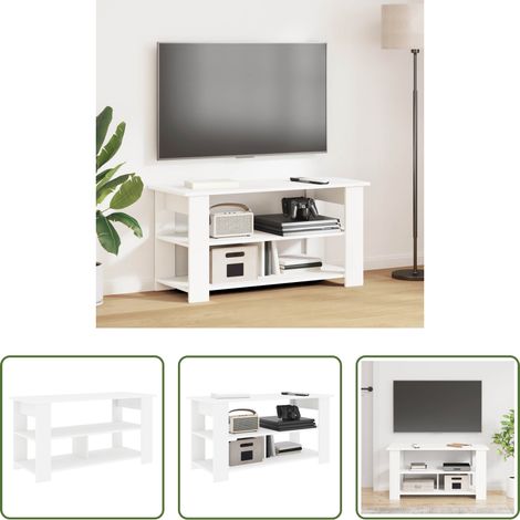 Bois d'ingénierie - Support de télévision Blanc 100 x 40 x 50 cm (1/5)