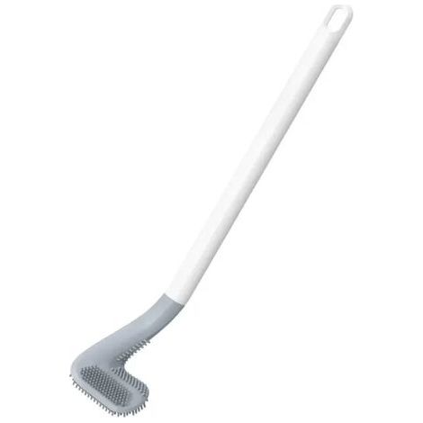 Scopa per WC Golf, Scopa per WC con manico lungo, Scopa per WC girevole a 360°, Scopa per WC flessibile in silicone per WC sospesi, Non richiede foratura, Asciugatura rapida (40 x 7,2 x 5 cm)