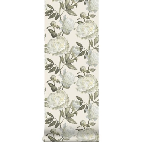 Vliestapete - Peony naturel - 10m x 52cm