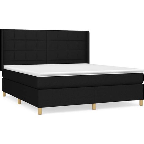 Maison Exclusive - Cama box spring con colchón tela negro 180x200 (1/5)