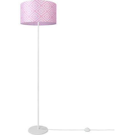 Paco Home Lámpara De Pie Salón Moderna E27 Lectura Luminaria De Pie Soporte Retro Pantalla Diseño 8 (Ø38 cm), Lámpara de pie de una pata - Blanco