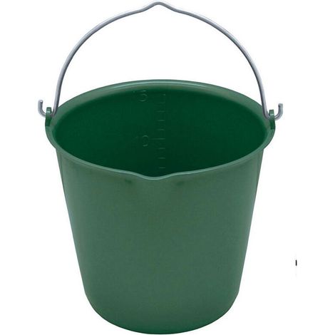 Vert - Seau en plastique ultra résistant capacité 15 litres (1/5)