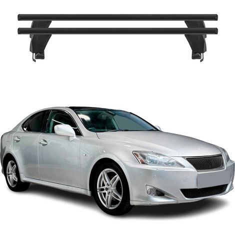 OMAC Dachträger Querträger Alu für Lexus IS II XE20 2006-2013 – Abschließbar – T-Nut – City-Crash-getestet – Max. 50 kg Schwarz (1/5)