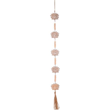 Lotusblumen-Hängedekoration aus Holz – Boho-Wanddekoration
