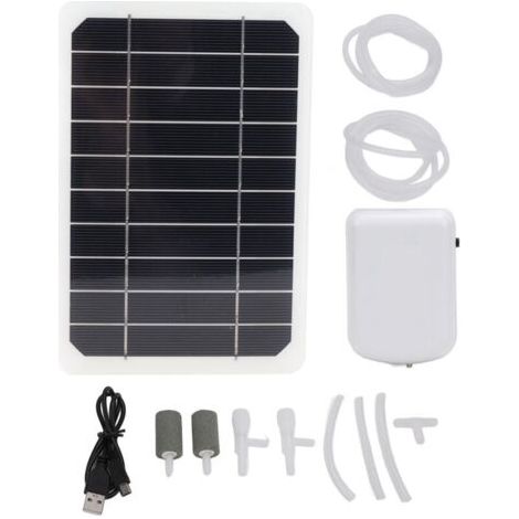 Wiederaufladbarer Solar-Teichbelüfter mit 2000 mAh, geräuscharm, wasserfest, für Aquarien und Hydrokultur, DUBUNS