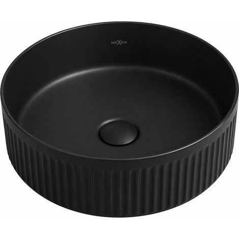 Mexen Grovo lavandino da appoggio scanalato 39 x 39 cm, nero opaco - 22303985 (1/2)