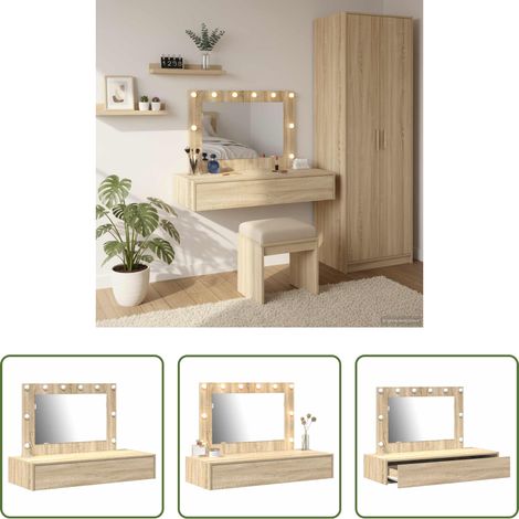 Schminktisch mit Spiegel - Schminktisch mit Speicher Braun 100 x 40 x 70 cm Holzwerkstoff (1/5)