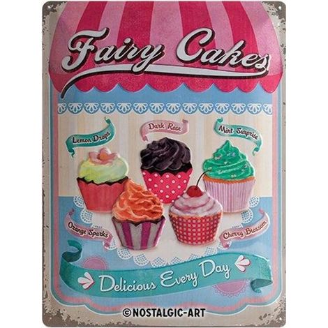 Nostalgic-Art - Plaque en métal 30 x 40 cm - Maison et campagne - Petits gâteaux - Cupcakes (1/4)