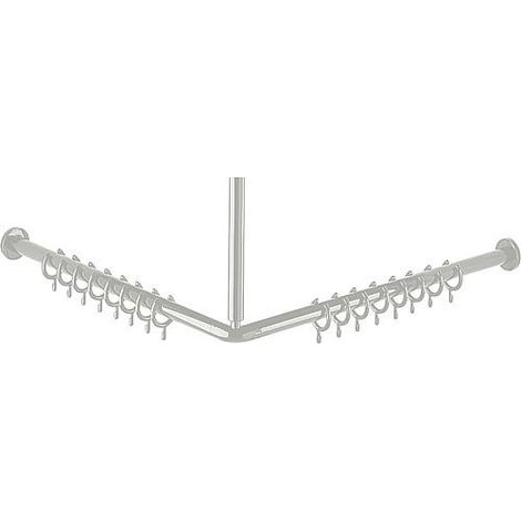 Barre de rideau de douche en nylon couleur: blanc 19 L : 900 mm fixations incluses + 18 anneaux (1/3)