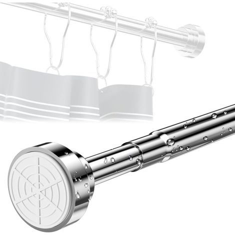 [JAMAIS UTILISÉ] 55-85cm tringle rideau sans percage Inox, barre de douche Ferme et extensible, tringle à rideaux télescopique, tringle pivotante Réglable penderie (1/4)