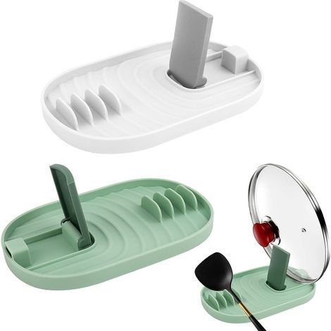 2er-Set Löffelablagen – Küchenutensilienhalter, Deckelhalter, faltbare Küchenablagen – geeignet für Kochfelder, Schöpfkellen, Essstäbchen und Küchenutensilien (1/5)