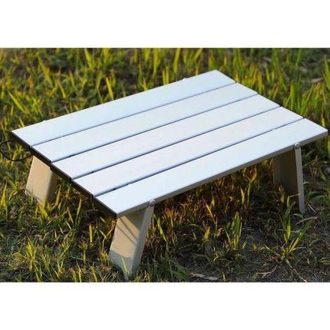 Shipenophy table pliante en alliage d'aluminium pour le camping Petite Table pliante d'extérieur en alliage sport avec Argent (1/5)