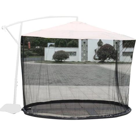 Funda para sombrilla, mosquitera, malla con cremallera, cubierta protectora, mosquitera para patio, mesa, sombrilla de jardín (1/4)