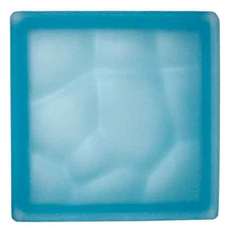 VETROMATTONE ONDULATO CELESTE SATINATO 19x19x8 cm - 6 pezzi