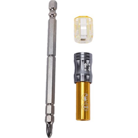 Embout de tournevis à douille d'extension 3 en 1 110 mm magnétique multifonctionnel pour perceuse électrique jaune
