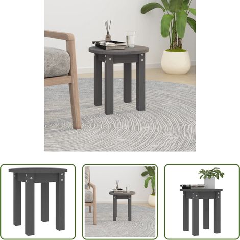 Kiefer Couchtisch - Couchtisch Grau Ø 35x35 cm Massivholz Kiefer (1/5)