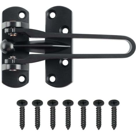 Verrouillage des Portes Secondaires, Chaînes de Porte de Sécurité, Verrou de Porte Coulissante, Acier Inoxydable Barre Pivotante, Serrure de Porte de Sécurité Noir Mat