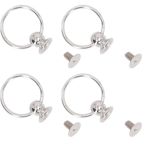20 Ensembles de Rivets à Double Anneaux Argenté 8x19mm pour Créations en Cuir DIY