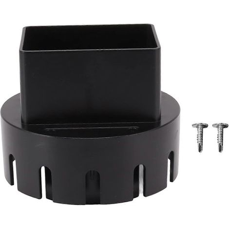 Adaptateur de tuyau de gouttière (1 pièce) (adaptateur carré de gouttière vers tuyau de drainage de 3" x 4") compatible avec les tuyaux de drainage extérieurs de 3 ou 4", noir (1/5)