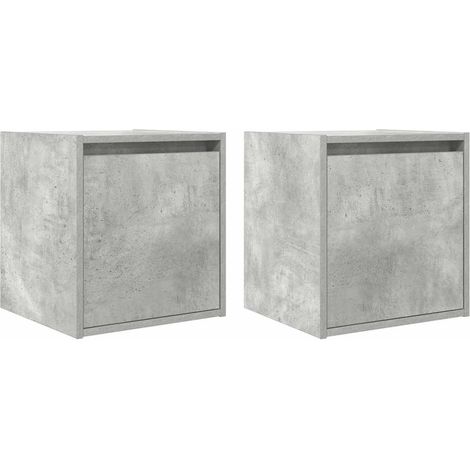 Maison Exclusive - Comodini a Muro 2 pz Grigio Cemento 38x34x40 cm (1/5)