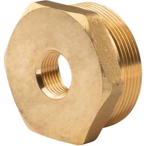 Messing Gewinde-Fitting Reduzierung 2"AG (DN 50) - 1/2"IG (DN 15) - schwere Ausführung