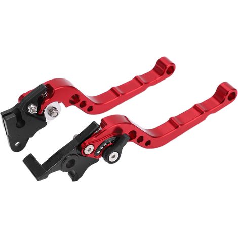 Zweiteiliger Motorradbrems- und Kupplungshebel, verstellbarer Griff aus roter Aluminiumlegierung, Lenkerbremsvorrichtung (1/5)
