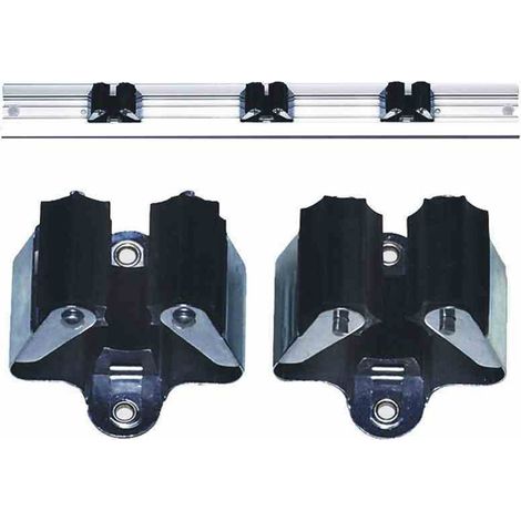 Prax-Gerätehalter 2 Stück für Geräte mit 25 mm Stieldurchmesser geeignet mit schwarzen Gummiteilen (1/5)