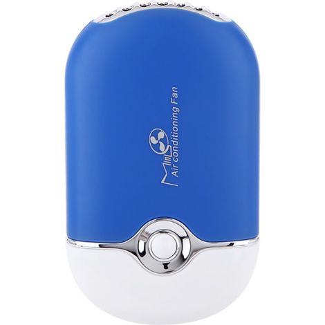 Mini-USB-Ventilator, eingebauter Lithium-Akku, wiederaufladbar, Reiseventilator, Luftreiniger, Luftbefeuchter, F015, Blau